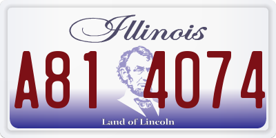 IL license plate A814074