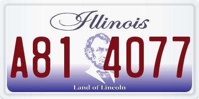 IL license plate A814077