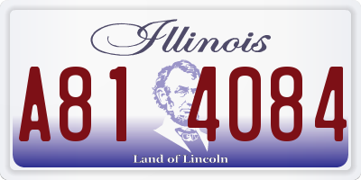 IL license plate A814084