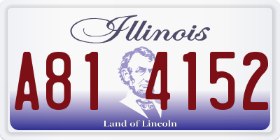 IL license plate A814152