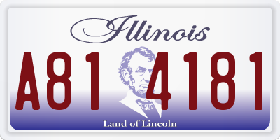 IL license plate A814181