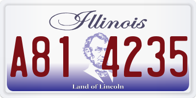 IL license plate A814235