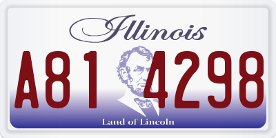 IL license plate A814298
