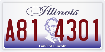 IL license plate A814301