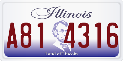 IL license plate A814316