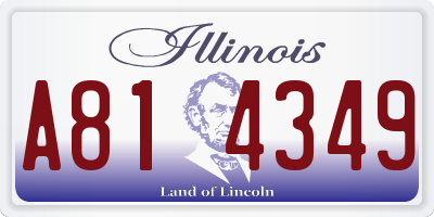 IL license plate A814349