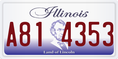 IL license plate A814353