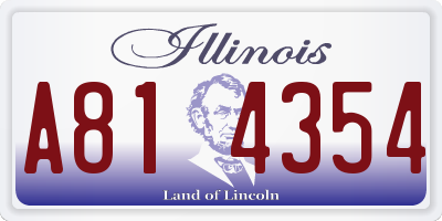 IL license plate A814354