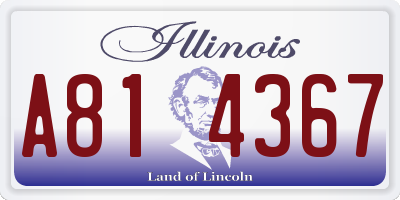 IL license plate A814367