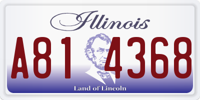 IL license plate A814368