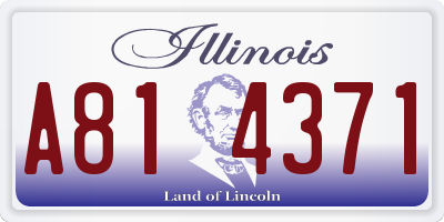 IL license plate A814371