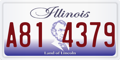 IL license plate A814379