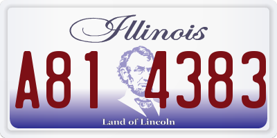 IL license plate A814383