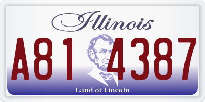IL license plate A814387