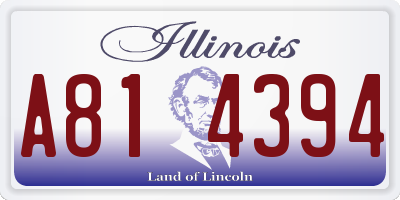 IL license plate A814394