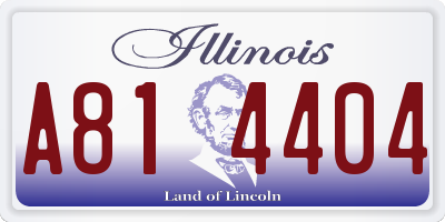 IL license plate A814404