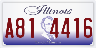 IL license plate A814416