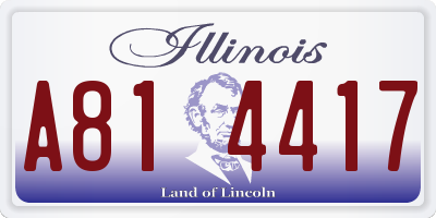 IL license plate A814417