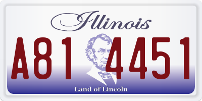 IL license plate A814451