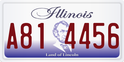 IL license plate A814456