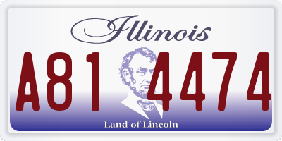 IL license plate A814474