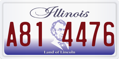 IL license plate A814476