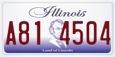 IL license plate A814504