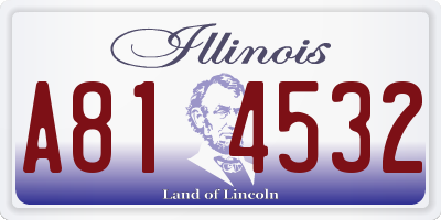 IL license plate A814532