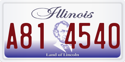 IL license plate A814540