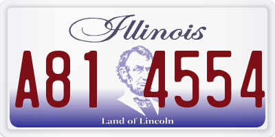 IL license plate A814554