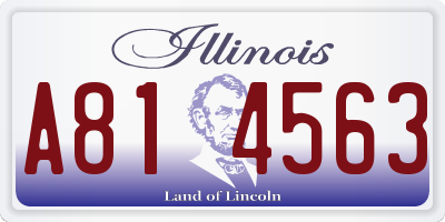 IL license plate A814563