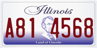 IL license plate A814568