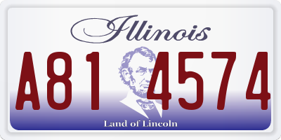 IL license plate A814574
