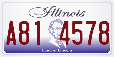 IL license plate A814578