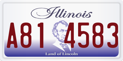 IL license plate A814583