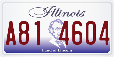 IL license plate A814604