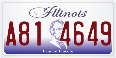 IL license plate A814649