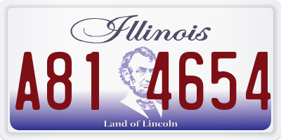 IL license plate A814654