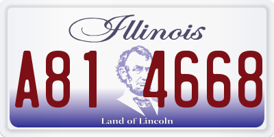 IL license plate A814668