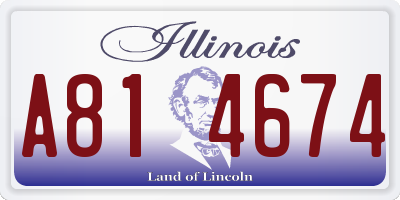 IL license plate A814674