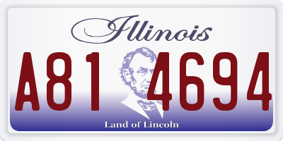 IL license plate A814694