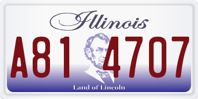 IL license plate A814707