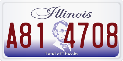 IL license plate A814708