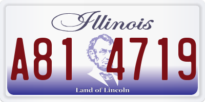 IL license plate A814719