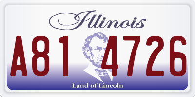 IL license plate A814726