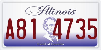 IL license plate A814735