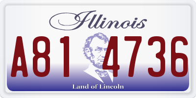 IL license plate A814736
