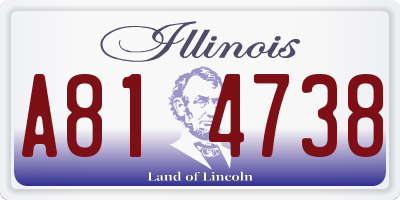 IL license plate A814738