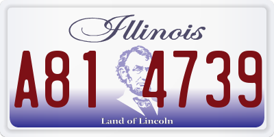 IL license plate A814739