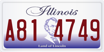 IL license plate A814749